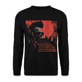 T-shirt Punk Rock Skull Explosion - Sweat-shirt Unisexe - noir - Devant - Alina (178cm) & Michal (187cm)