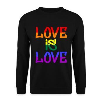 Love is Love - Unisex Pullover - Schwarz - Vorne - Alina (178cm) & Michal (187cm)