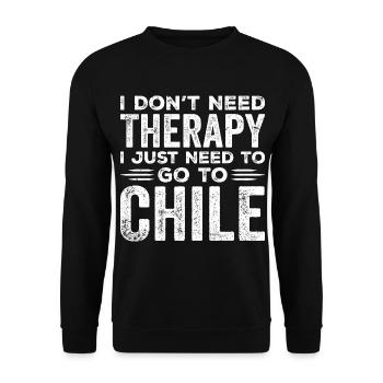 Ich brauche keine Therapie, ich muss nur nach Chile - Unisex Pullover - Schwarz - Vorne - Alina (178cm) & Michal (187cm)