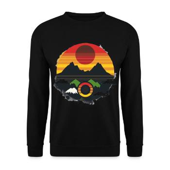 Mountain Summit Adventure T-Shirt - Sweat-shirt Unisexe - noir - Devant - Alina (178cm) & Michal (187cm)