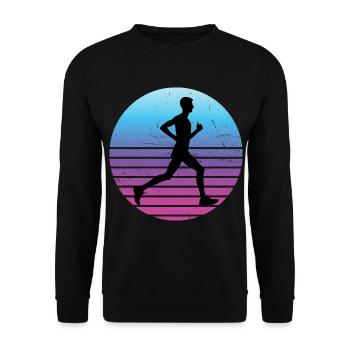 Rennen Laufen Cross Country Running Fitness - Unisex Pullover - Schwarz - Vorne - Alina (178cm) & Michal (187cm)