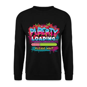 Urban Graffiti Puberty Alarm - Unisex Sweatshirt - black - Front - Alina (178cm) & Michal (187cm)