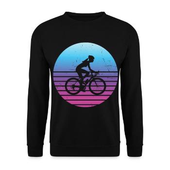 Fahrrad Radfahrer Fahrradfahren Herren - Unisex Pullover - Schwarz - Vorne - Alina (178cm) & Michal (187cm)