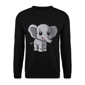 Look mignon de bébé éléphant gris - Sweat-shirt Unisexe - noir - Devant - Alina (178cm) & Michal (187cm)