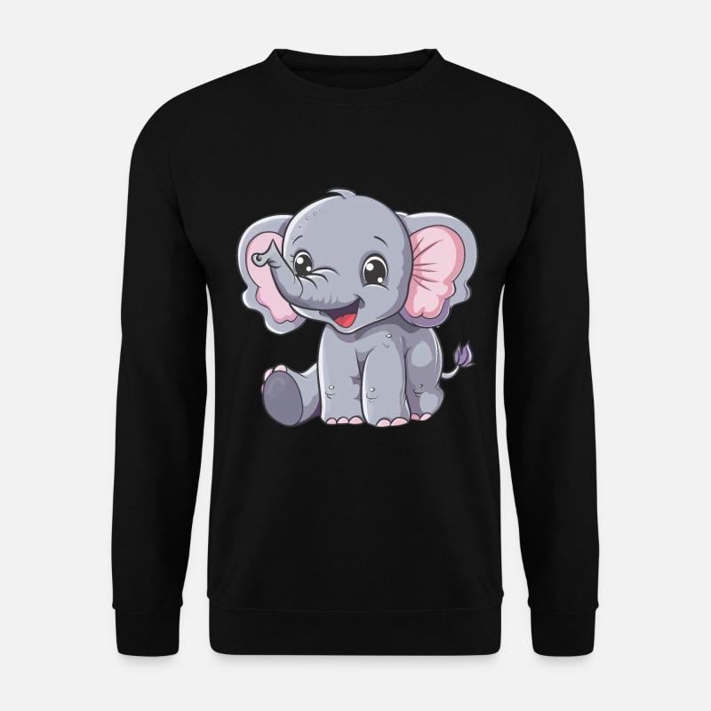 Éléphant mignon pour les enfants - Sweat-shirt Unisexe - noir