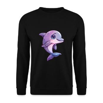 Dauphin souriant et joueur - Sweat-shirt Unisexe - noir - Devant - Alina (178cm) & Michal (187cm)