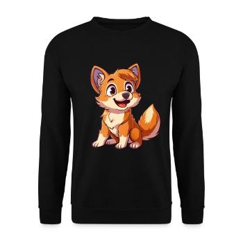 Un chiot joyeux pour les amoureux des animaux - Sweat-shirt Unisexe - noir - Devant - Alina (178cm) & Michal (187cm)