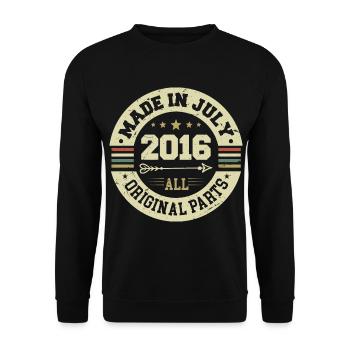 Juillet 2016 Cadeau d’anniversaire 2016 I Made in July - Sweat-shirt Unisexe - noir - Devant - Alina (178cm) & Michal (187cm)