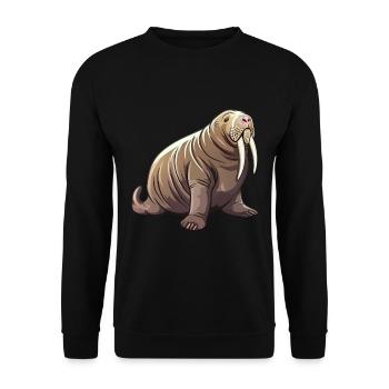Majestic walrus look for you - Unisex Sweatshirt - black - Front - Alina (178cm) & Michal (187cm)