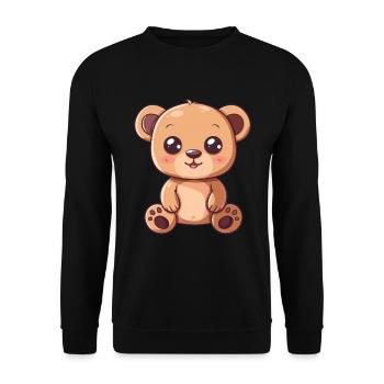 Cute cartoon bear for kids - Unisex Sweatshirt - black - Front - Alina (178cm) & Michal (187cm)
