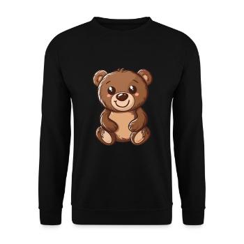 Cute Smiling Teddy Bear For You - Unisex Sweatshirt - black - Front - Alina (178cm) & Michal (187cm)