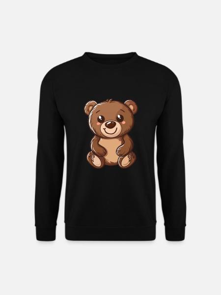 Niedlicher Lächelnder Teddybär Für Dich - Unisex Pullover - Schwarz