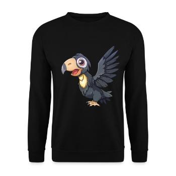 Kalifornischer Kondor in lebhafter Pose - Unisex Pullover - Schwarz - Vorne - Alina (178cm) & Michal (187cm)