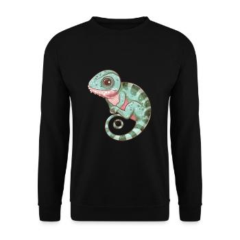 Colorful Chameleon Spiral View - Unisex Sweatshirt - black - Front - Alina (178cm) & Michal (187cm)