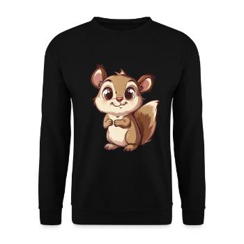 Tamia mignon avec de grands yeux - Sweat-shirt Unisexe - noir - Devant - Alina (178cm) & Michal (187cm)