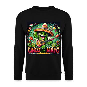 Cinco de Mayo Kaktus - Unisex Pullover - Schwarz - Vorne - Alina (178cm) & Michal (187cm)