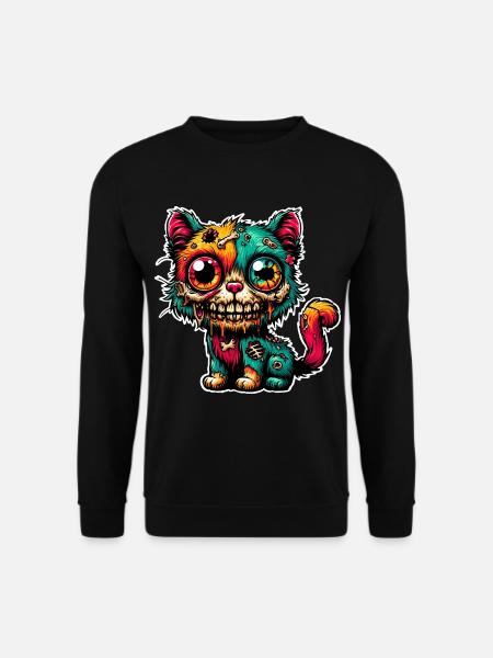 Zombie Cat Monster Halloween - Unisex Sweatshirt - black