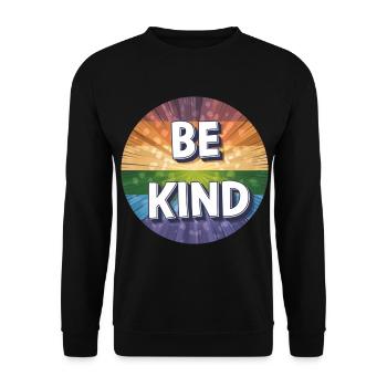 LGBTQ Be Kind - Unisex Pullover - Schwarz - Vorne - Alina (178cm) & Michal (187cm)