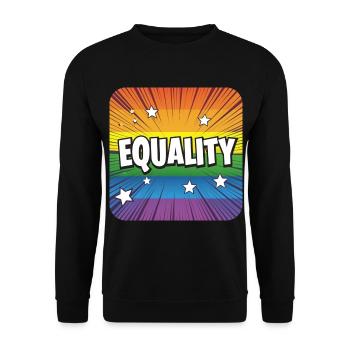 LGBTQ Equality - Unisex Pullover - Schwarz - Vorne - Alina (178cm) & Michal (187cm)