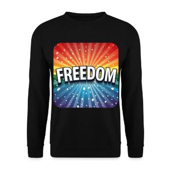 LGBTQ Freedom - Unisex Pullover - Schwarz - Vorne - Alina (178cm) & Michal (187cm)