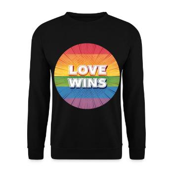 LGBTQ Love Wins - Unisex Pullover - Schwarz - Vorne - Alina (178cm) & Michal (187cm)