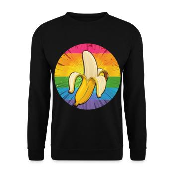 LGBTQ Banane - Unisex Pullover - Schwarz - Vorne - Alina (178cm) & Michal (187cm)