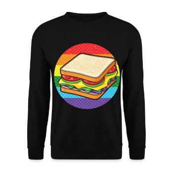 LGBTQ Sandwich - Unisex Pullover - Schwarz - Vorne - Alina (178cm) & Michal (187cm)