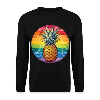LGBTQ Ananas - Unisex Pullover - Schwarz - Vorne - Alina (178cm) & Michal (187cm)