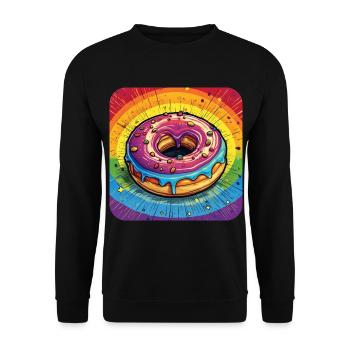 LGBTQ Donut - Unisex Pullover - Schwarz - Vorne - Alina (178cm) & Michal (187cm)