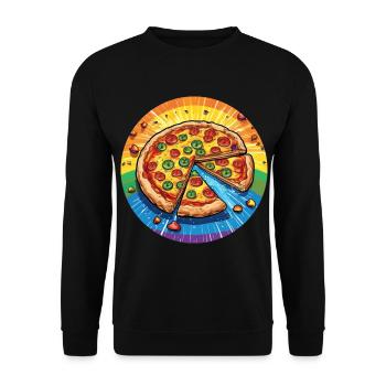 LGBTQ Pizza - Unisex Pullover - Schwarz - Vorne - Alina (178cm) & Michal (187cm)