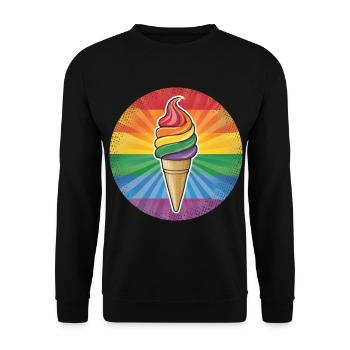 LGBTQ Ice Cream Eis - Unisex Pullover - Schwarz - Vorne - Alina (178cm) & Michal (187cm)