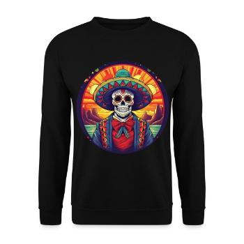 5 de Mayo Party Drinko de Mayo Sugar Skull Sombr - Unisex Sweatshirt - black - Front - Alina (178cm) & Michal (187cm)