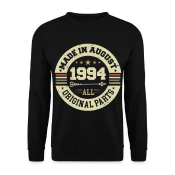 Août 1994 Cadeau d’anniversaire Août 1994 Août - Sweat-shirt Unisexe - noir - Devant - Alina (178cm) & Michal (187cm)
