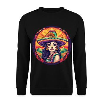 5 de Mayo Party Drinko de Mayo Pretty Latina Band - Unisex Sweatshirt - black - Front - Alina (178cm) & Michal (187cm)