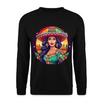 5 de Mayo Party Drinko de Mayo pretty Latina - Unisex Sweatshirt - black - Front - Alina (178cm) & Michal (187cm)