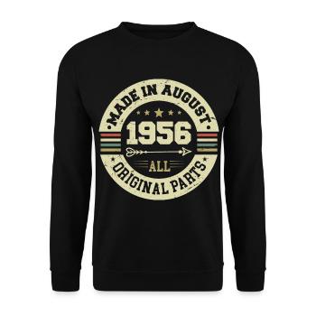 Août 1956 Cadeau d’anniversaire Août 1956 Août - Sweat-shirt Unisexe - noir - Devant - Alina (178cm) & Michal (187cm)