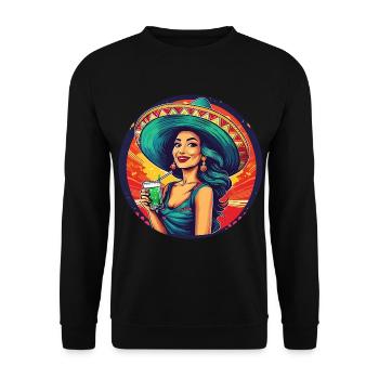 5 de Mayo Party Drinko de Mayo Mexican Wife Tee - Unisex Sweatshirt - black - Front - Alina (178cm) & Michal (187cm)