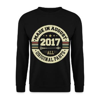 August 2017 Birthday Gift August 2017 August - Unisex Sweatshirt - black - Front - Alina (178cm) & Michal (187cm)