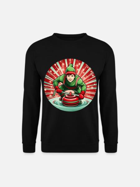 Weihnachtself Curling - Unisex Pullover - Schwarz