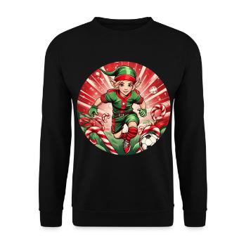 Noël elfe football football - Sweat-shirt Unisexe - noir - Devant - Alina (178cm) & Michal (187cm)