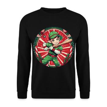 Christmas Elf Baseball - Unisex Sweatshirt - black - Front - Alina (178cm) & Michal (187cm)
