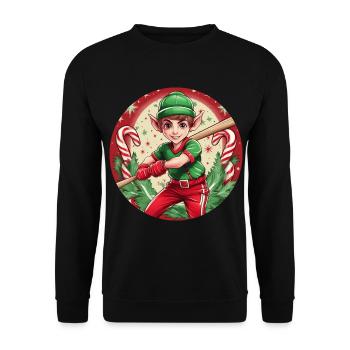 Christmas Elf baseball - Unisex Sweatshirt - black - Front - Alina (178cm) & Michal (187cm)