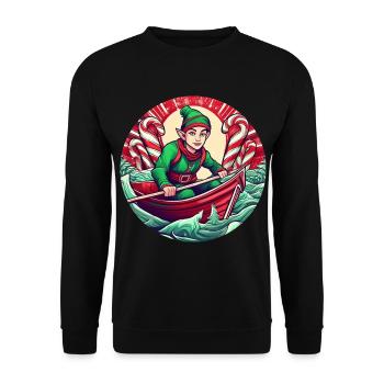 Aviron de lutin de Noël - Sweat-shirt Unisexe - noir - Devant - Alina (178cm) & Michal (187cm)