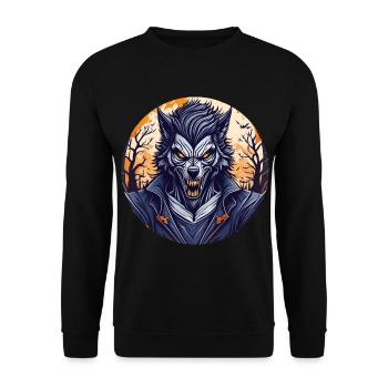 Gruseliges Halloween-partykostüm Werwolf - Unisex Sweatshirt - black - Front - Alina (178cm) & Michal (187cm)