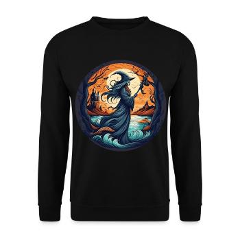 Gruseliges Halloween-partykostüm Hexe - Sweat-shirt Unisexe - noir - Devant - Alina (178cm) & Michal (187cm)