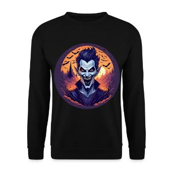 Gruseliges Halloween-partykostüm Vampir - Unisex Sweatshirt - black - Front - Alina (178cm) & Michal (187cm)