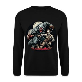 Gruseliges Halloween-partykostüm Werwolf Und - Unisex Sweatshirt - black - Front - Alina (178cm) & Michal (187cm)