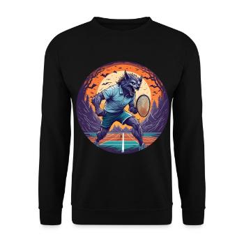 Gruseliges Halloween-partykostüm Werwolf Tnis - Sweat-shirt Unisexe - noir - Devant - Alina (178cm) & Michal (187cm)