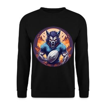 Gruseliges Halloween-partykostüm Werwolf Rugby - Sweat-shirt Unisexe - noir - Devant - Alina (178cm) & Michal (187cm)