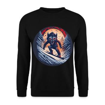 Gruseliges Halloween-partykostüm Werwolf-snowboard - Unisex Sweatshirt - black - Front - Alina (178cm) & Michal (187cm)